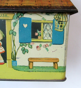 Rare 1930s MABEL LUCIE ATTWELL Kiddibics: Bicky House Biscuit Tin or Bank. Made for William Crawford