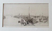 Load image into Gallery viewer, ORIGINAL ETCHING: William Lionel Wyllie (1851 – 1931) Herring Fishers at Fisherrow, Musselburgh Harbour. Pencil Signed; 1920s

