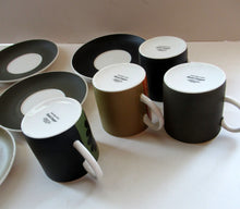 Load image into Gallery viewer, 1960s Susie Cooper Wedgwood 6 Coffee Cups and Saucers Carnaby Daisy
