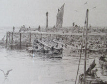 Load image into Gallery viewer, ORIGINAL ETCHING: William Lionel Wyllie (1851 – 1931) Herring Fishers at Fisherrow, Musselburgh Harbour. Pencil Signed; 1920s
