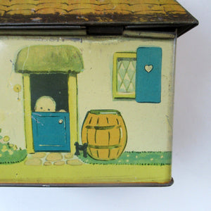 Rare 1930s MABEL LUCIE ATTWELL Kiddibics: Bicky House Biscuit Tin or Bank. Made for William Crawford