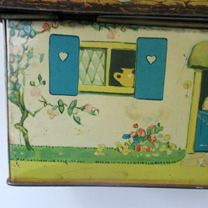 Rare 1930s MABEL LUCIE ATTWELL Kiddibics: Bicky House Biscuit Tin or Bank. Made for William Crawford