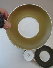 Load image into Gallery viewer, 1960s Susie Cooper Wedgwood PAIR Coffee Cups and Saucers Carnaby Daisy
