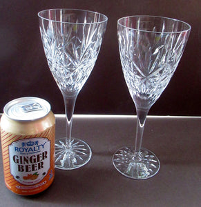 Six Large Edinburgh Crystal Large White Wine Glasses 