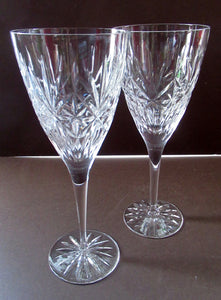 Six Large Edinburgh Crystal Large White Wine Glasses 