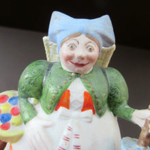 Load image into Gallery viewer, Bisque Porcelain Figure by Schafer &amp; Vater. Match Holder in the Form of a Lady Carrying a Basket 
