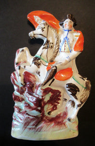 1850s Staffordshire Figurine of the Emperor Napoleon Crossing the Alps