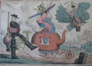 1820s Original Georgian Satirical Print. Robert Seymour Shortshanks LOCOMOTION 