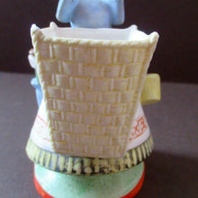 Load image into Gallery viewer, Bisque Porcelain Figure by Schafer &amp; Vater. Match Holder in the Form of a Lady Carrying a Basket 
