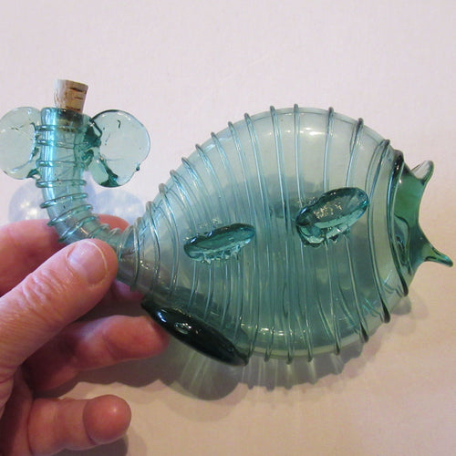VICTORIAN GLASS Bottle or Flask in the Shape of a Fish