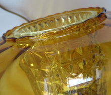 Load image into Gallery viewer, Vintage SWEDISH 1960s Onion Shape Hanging Golden Amber Glass Light Shade with Central Section and Metal Caps
