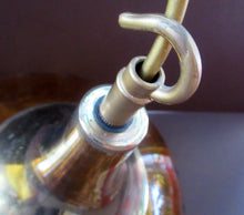 Load image into Gallery viewer, Vintage SWEDISH 1960s Onion Shape Hanging Golden Amber Glass Light Shade with Central Section and Metal Caps
