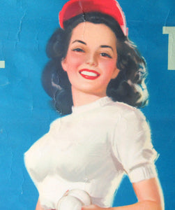 AMERICAN Original 1950s Truck Poster: FEDERAL TRUCKS. Featuring Glamour Girl in her Tennis Outfit
