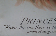 Load image into Gallery viewer, Antique Victorian Showcard Advert c 1890 Koko Hair Dressing Oils
