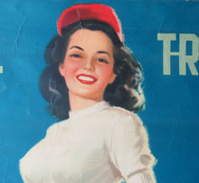 Load image into Gallery viewer, AMERICAN Original 1950s Truck Poster: FEDERAL TRUCKS. Featuring Glamour Girl in her Tennis Outfit

