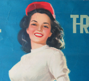 AMERICAN Original 1950s Truck Poster: FEDERAL TRUCKS. Featuring Glamour Girl in her Tennis Outfit