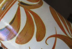 Aldermaston Pottery Vase with Abstract Lustre Design. Alan Caiger Smith Mark 