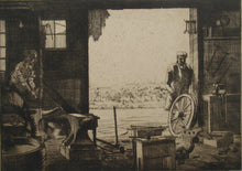 Load image into Gallery viewer, SCOTTISH ART. Vintage Etching by Leslie Gordon Kinnear (1901 - 1976). Entitled &quot;Fenwick&#39;s Smiddy&quot;
