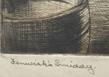 Load image into Gallery viewer, SCOTTISH ART. Vintage Etching by Leslie Gordon Kinnear (1901 - 1976). Entitled &quot;Fenwick&#39;s Smiddy&quot;
