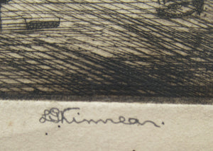 SCOTTISH ART. Vintage Etching by Leslie Gordon Kinnear (1901 - 1976). Entitled "Fenwick's Smiddy"