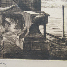 Load image into Gallery viewer, SCOTTISH ART. Vintage Etching by Leslie Gordon Kinnear (1901 - 1976). Entitled &quot;Fenwick&#39;s Smiddy&quot;

