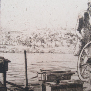 SCOTTISH ART. Vintage Etching by Leslie Gordon Kinnear (1901 - 1976). Entitled "Fenwick's Smiddy"