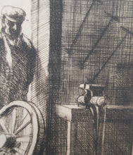 Load image into Gallery viewer, SCOTTISH ART. Vintage Etching by Leslie Gordon Kinnear (1901 - 1976). Entitled &quot;Fenwick&#39;s Smiddy&quot;
