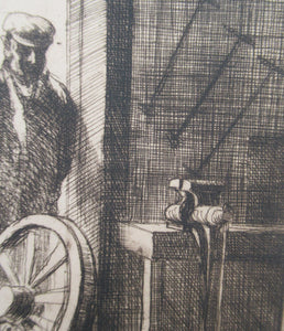 SCOTTISH ART. Vintage Etching by Leslie Gordon Kinnear (1901 - 1976). Entitled "Fenwick's Smiddy"