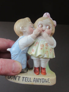 Porcelain Match Holder by Schafer & Vater. GOOGLE EYED COUPLE EMBRACING