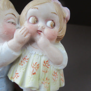 Porcelain Match Holder by Schafer & Vater. GOOGLE EYED COUPLE EMBRACING