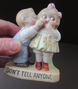 Porcelain Match Holder by Schafer & Vater. GOOGLE EYED COUPLE EMBRACING