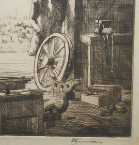 SCOTTISH ART. Vintage Etching by Leslie Gordon Kinnear (1901 - 1976). Entitled "Fenwick's Smiddy"