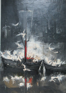 Régis de Bouvier de Cachard 1960s Abstract Oil Painting