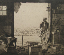 Load image into Gallery viewer, SCOTTISH ART. Vintage Etching by Leslie Gordon Kinnear (1901 - 1976). Entitled &quot;Fenwick&#39;s Smiddy&quot;
