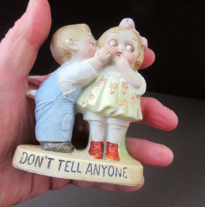 Porcelain Match Holder by Schafer & Vater. GOOGLE EYED COUPLE EMBRACING