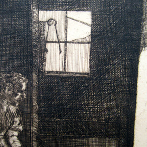 SCOTTISH ART. Vintage Etching by Leslie Gordon Kinnear (1901 - 1976). Entitled "Fenwick's Smiddy"