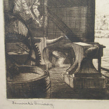 Load image into Gallery viewer, SCOTTISH ART. Vintage Etching by Leslie Gordon Kinnear (1901 - 1976). Entitled &quot;Fenwick&#39;s Smiddy&quot;
