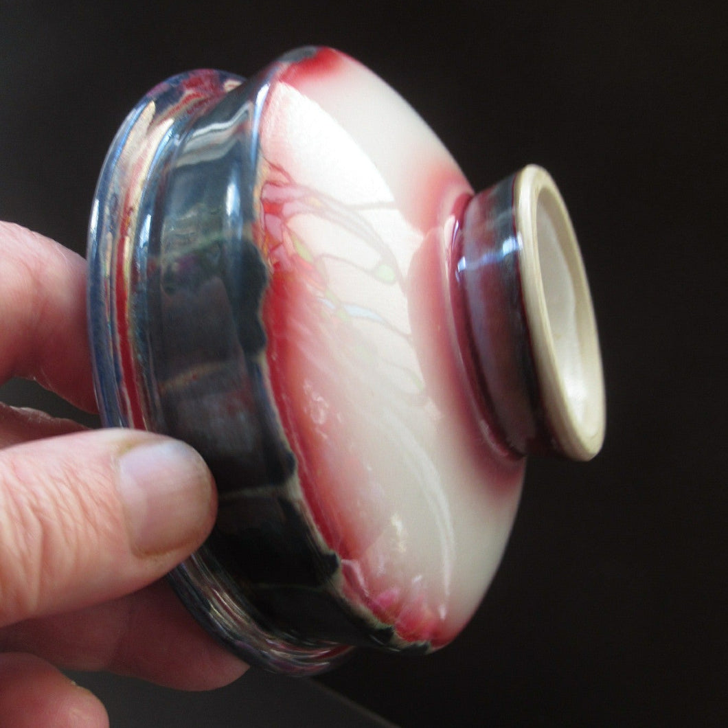 Pretty 1980s Aldermaston British Art Pottery Small Footed Bowl