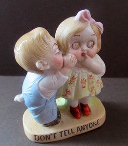 Porcelain Match Holder by Schafer & Vater. GOOGLE EYED COUPLE EMBRACING