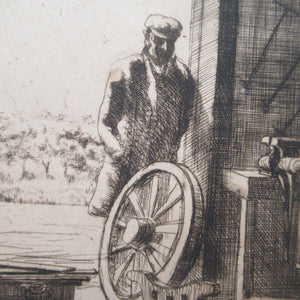 SCOTTISH ART. Vintage Etching by Leslie Gordon Kinnear (1901 - 1976). Entitled "Fenwick's Smiddy"