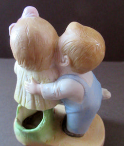 Porcelain Match Holder by Schafer & Vater. GOOGLE EYED COUPLE EMBRACING