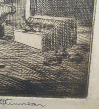 Load image into Gallery viewer, SCOTTISH ART. Vintage Etching by Leslie Gordon Kinnear (1901 - 1976). Entitled &quot;Fenwick&#39;s Smiddy&quot;
