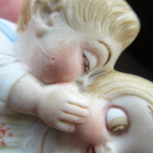 Porcelain Match Holder by Schafer & Vater. GOOGLE EYED COUPLE EMBRACING