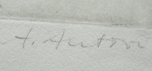 Pretty Vintage FRENCH Colour Etching. Artist's Edition. Titled: Fleurs Jaune. With indistinct pencil signature