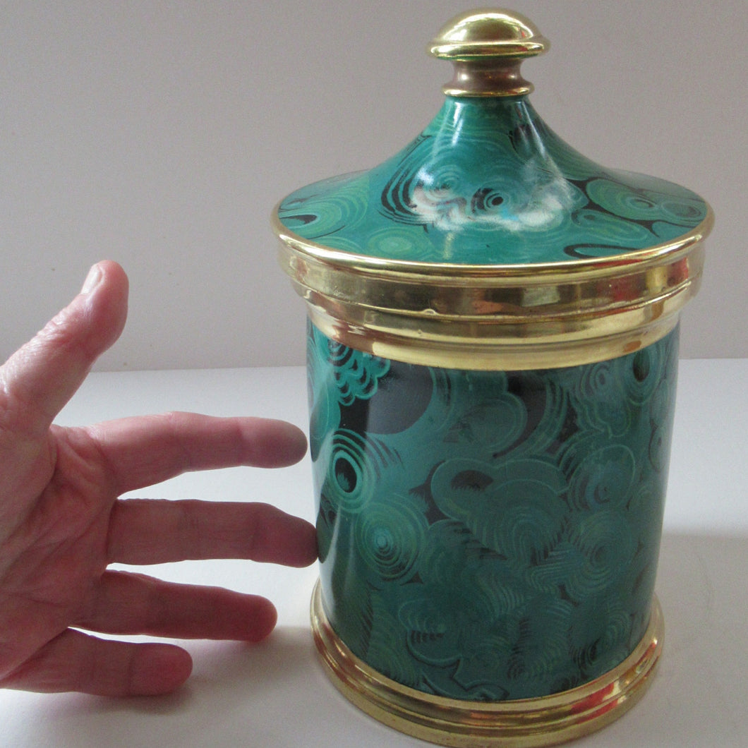 Large 1960s Portmeirion Malachite Storage Pot