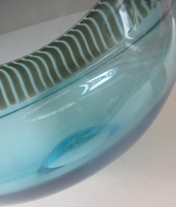 1960s / 1970s Large Swedish Studio Glass Bowl. Designed by Ann Warff for Kosta Boda Studio