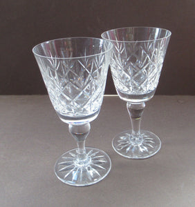 Set of 6 Vintage Glenshee Edinburgh Crystal Vintage White Wine Glasses