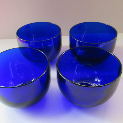 Set of Four 19th Century Antique Bristol Blue Fingers Bowls