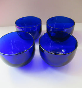 Set of Four 19th Century Antique Bristol Blue Fingers Bowls