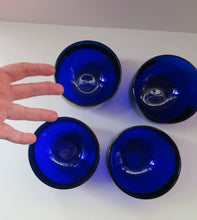 Load image into Gallery viewer, Set of Four 19th Century Antique Bristol Blue Fingers Bowls
